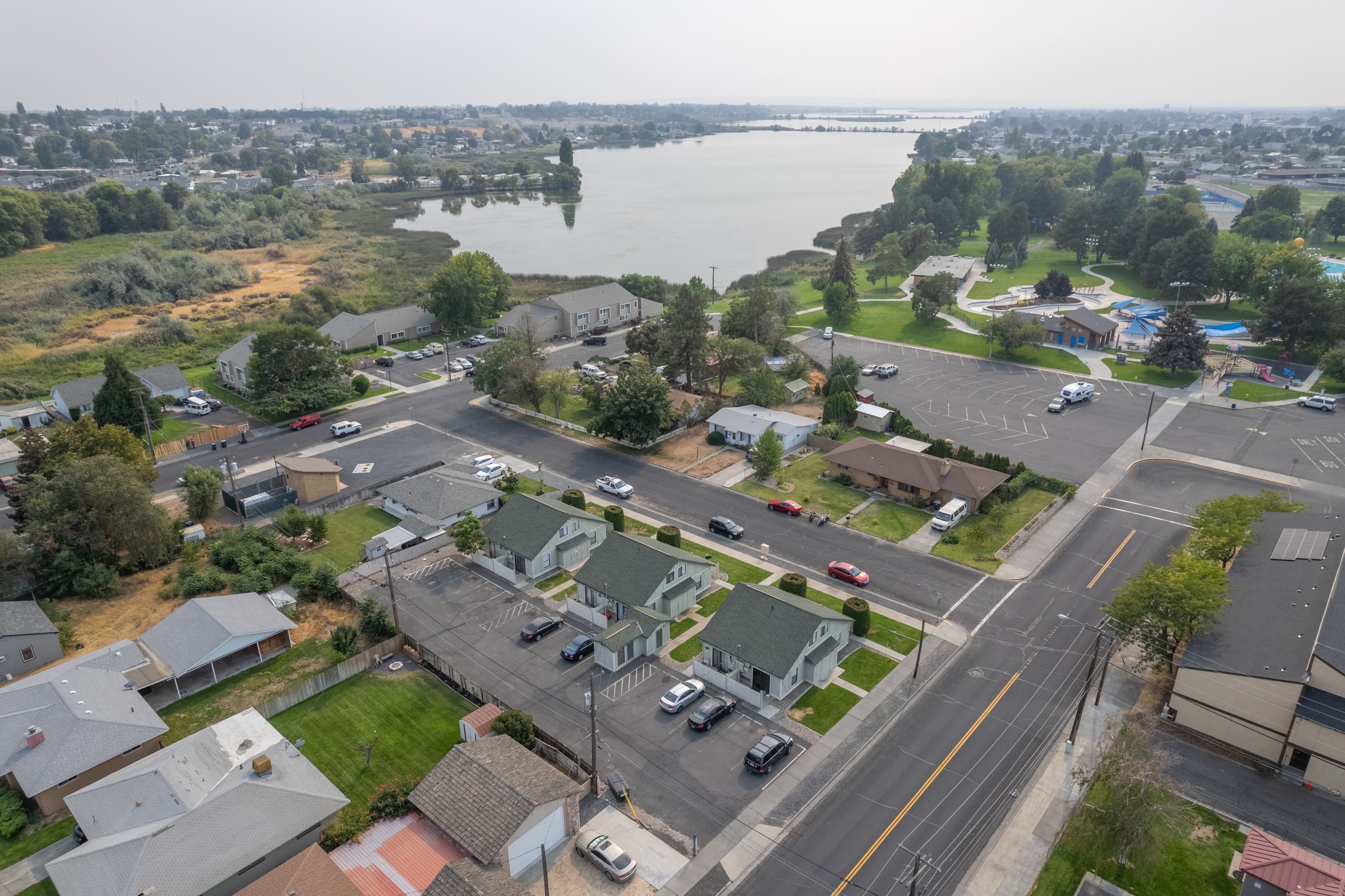 Aerial lake view